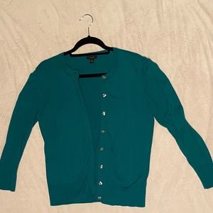 Ann Taylor Factory Kelly Green Lightweight Cardigan